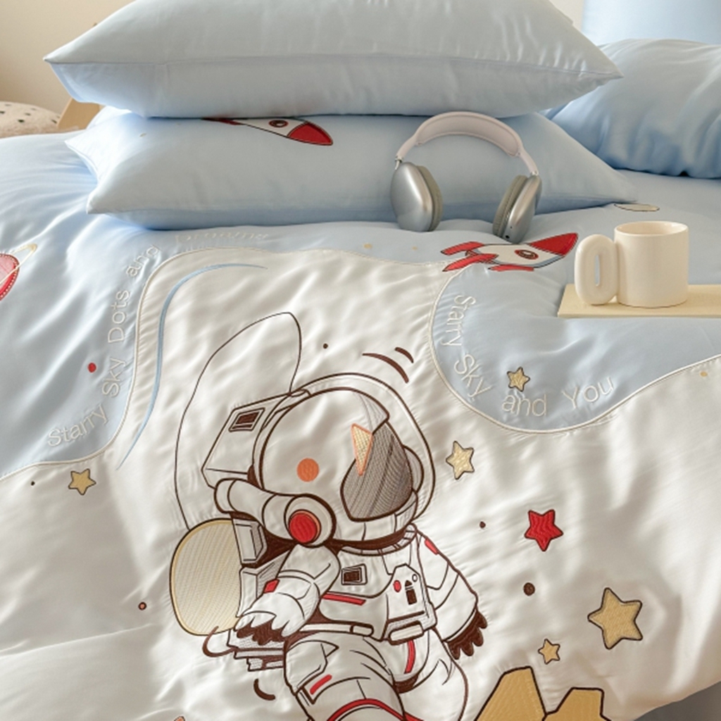 91家纺网 家纺一手货源 找家纺 （总）西西家居 2025新款LF60支奥地利兰精天丝四件套-星月计划