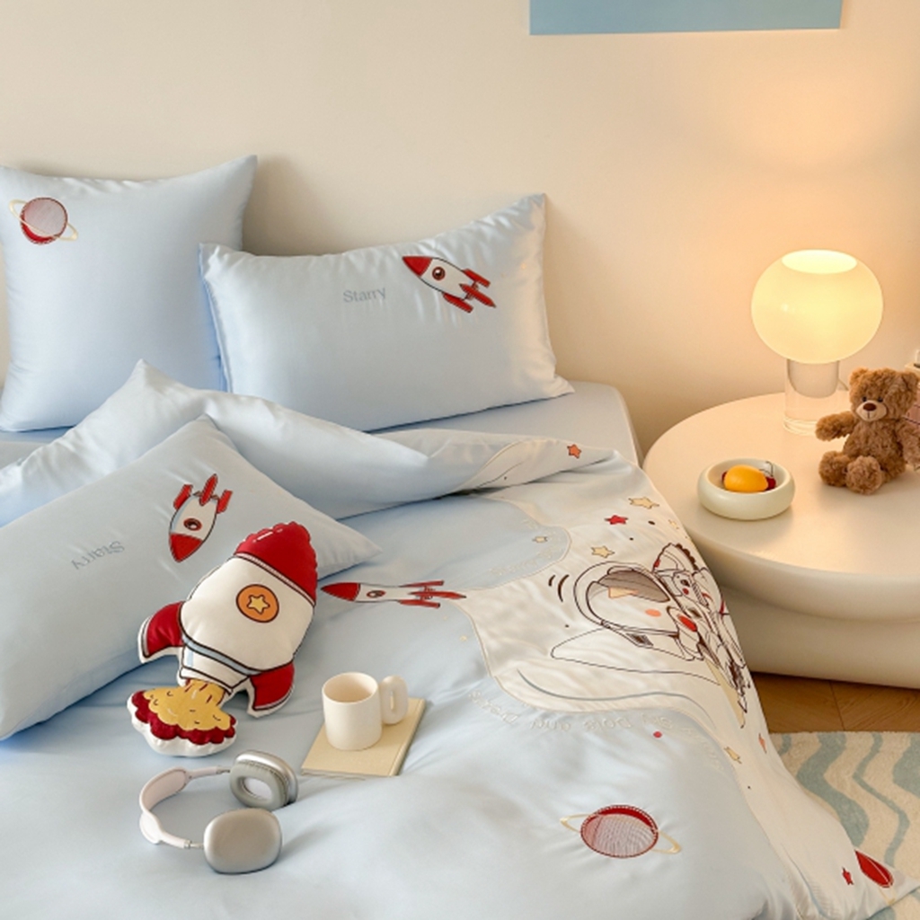 91家纺网 家纺一手货源 找家纺 （总）西西家居 2025新款LF60支奥地利兰精天丝四件套-星月计划