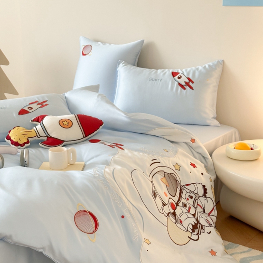 91家纺网 家纺一手货源 找家纺 （总）西西家居 2025新款LF60支奥地利兰精天丝四件套-星月计划