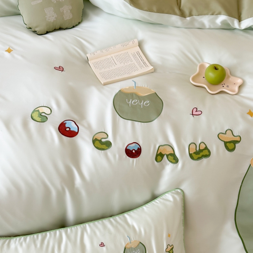 91家纺网 家纺一手货源 找家纺 （总）西西家居 2025新款LF60支奥地利兰精天丝四件套-一椰暴富