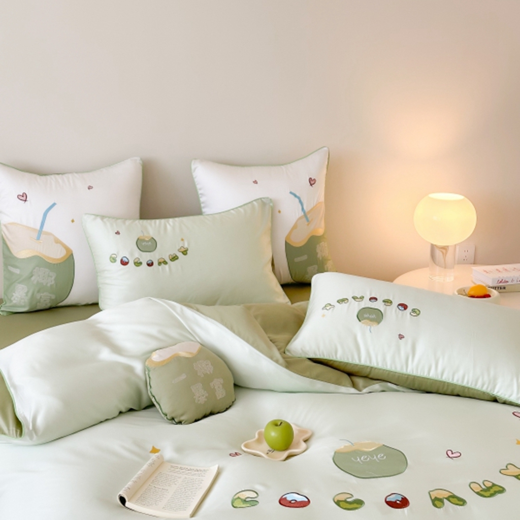 91家纺网 家纺一手货源 找家纺 （总）西西家居 2025新款LF60支奥地利兰精天丝四件套-一椰暴富