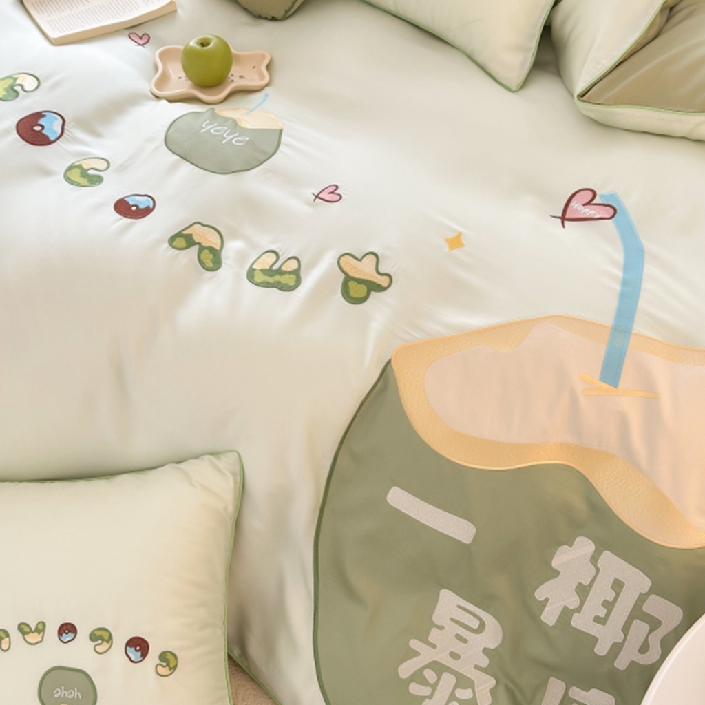 91家纺网 家纺一手货源 找家纺 （总）西西家居 2025新款LF60支奥地利兰精天丝四件套-一椰暴富