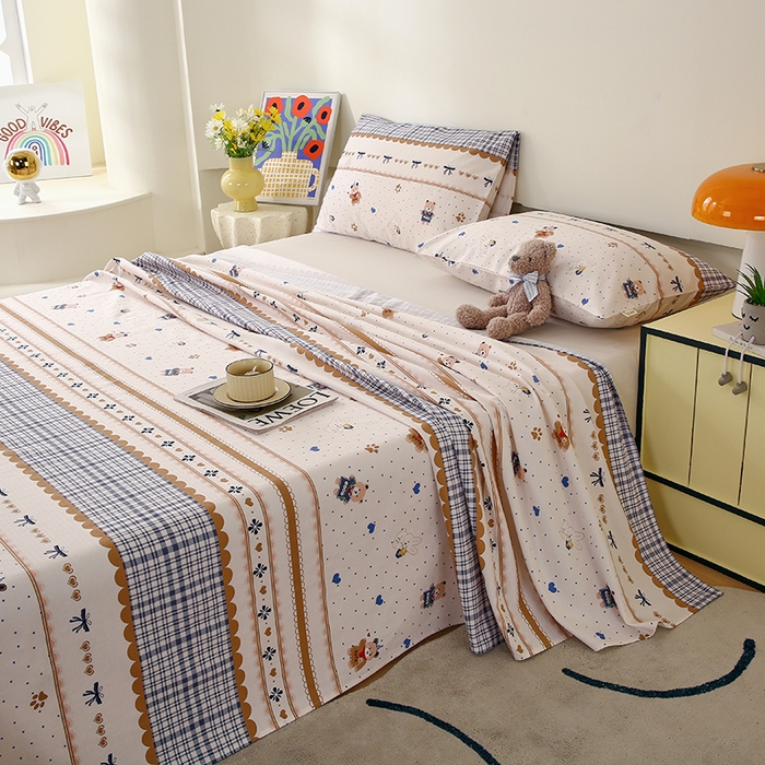 91家纺网 家纺一手货源 找家纺 爱彼家纺 2025夏季新款华夫格全棉纯棉老粗床单凉席席子-系列五 华夫格-童话世界