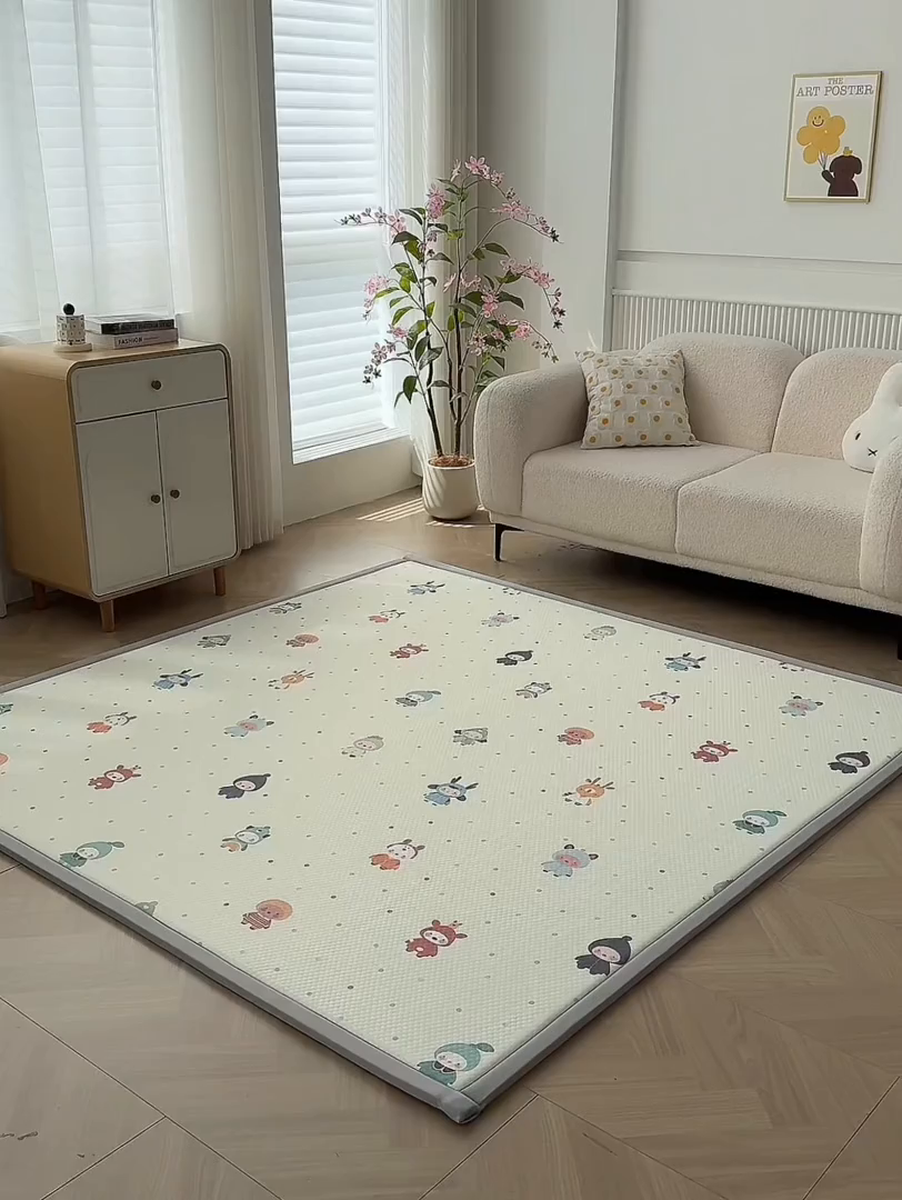 91家纺网 家纺一手货源 找家纺 宅部落 2025春夏新款数码印花PE凉感豆豆凉席学生宿舍凉席 晚安宝贝