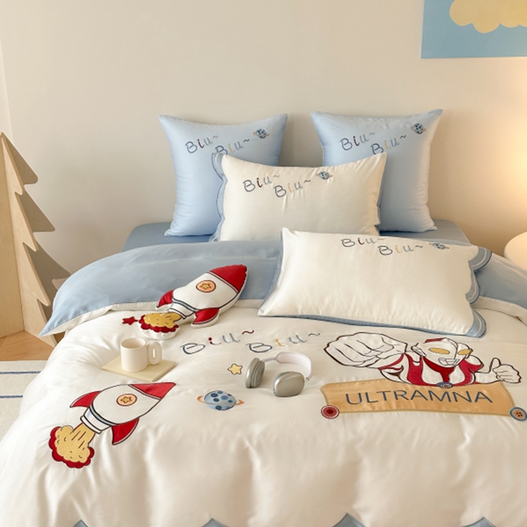 91家纺网 家纺一手货源 找家纺 （总）西西家居 2025新款LF60支奥地利兰精天丝四件套-勇敢战士