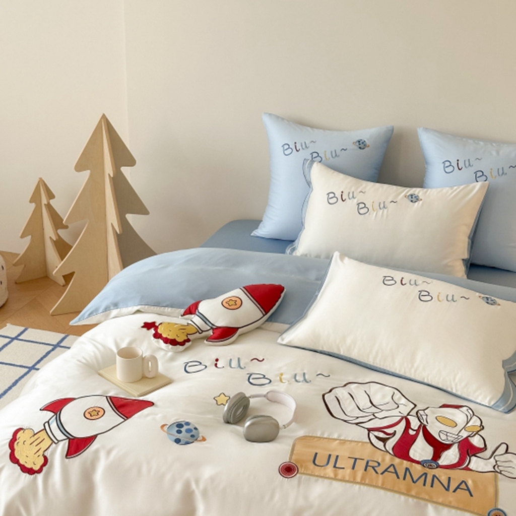 91家纺网 家纺一手货源 找家纺 （总）西西家居 2025新款LF60支奥地利兰精天丝四件套-勇敢战士