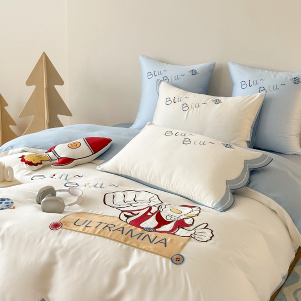 91家纺网 家纺一手货源 找家纺 （总）西西家居 2025新款LF60支奥地利兰精天丝四件套-勇敢战士