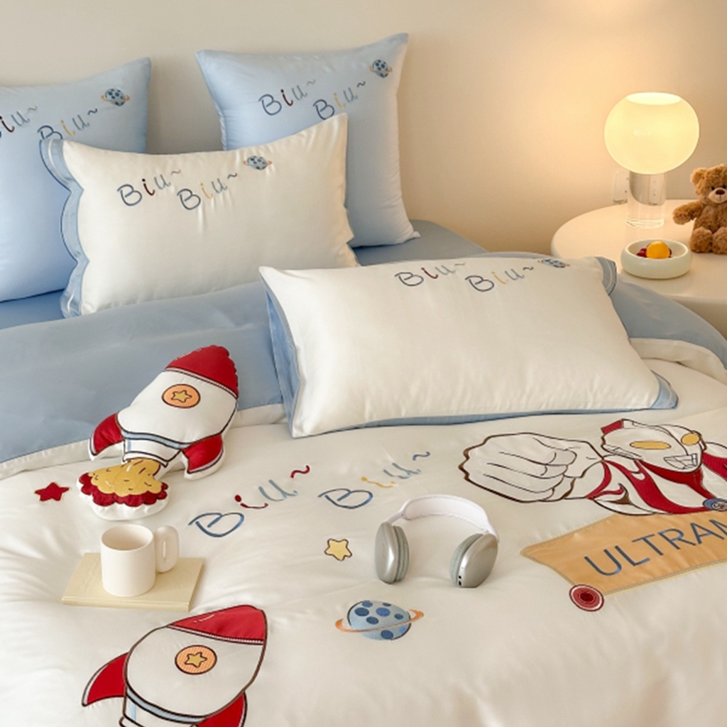 91家纺网 家纺一手货源 找家纺 （总）西西家居 2025新款LF60支奥地利兰精天丝四件套-勇敢战士