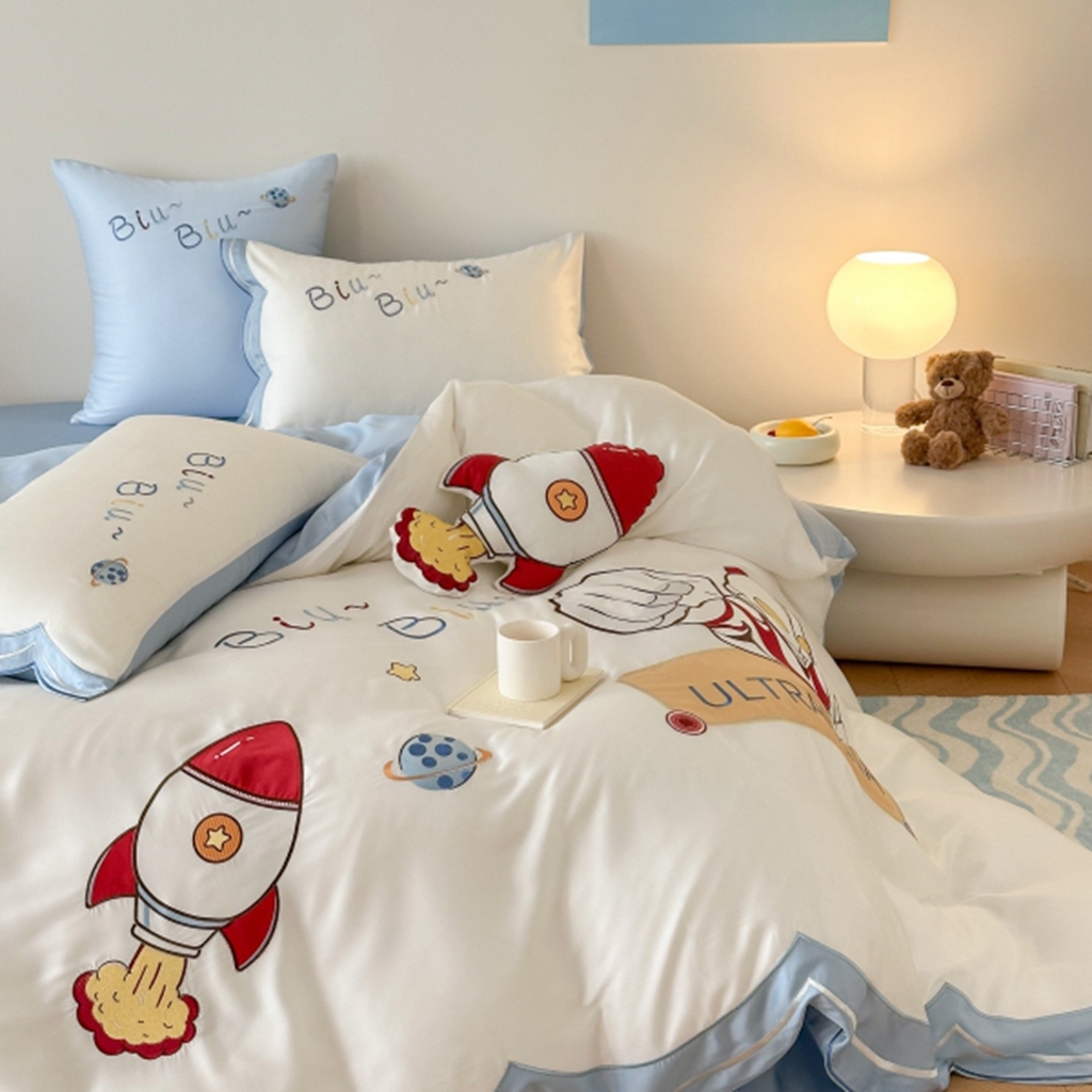 91家纺网 家纺一手货源 找家纺 （总）西西家居 2025新款LF60支奥地利兰精天丝四件套-勇敢战士