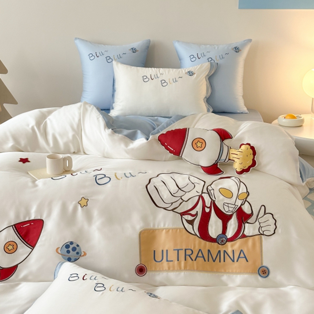 91家纺网 家纺一手货源 找家纺 （总）西西家居 2025新款LF60支奥地利兰精天丝四件套-勇敢战士