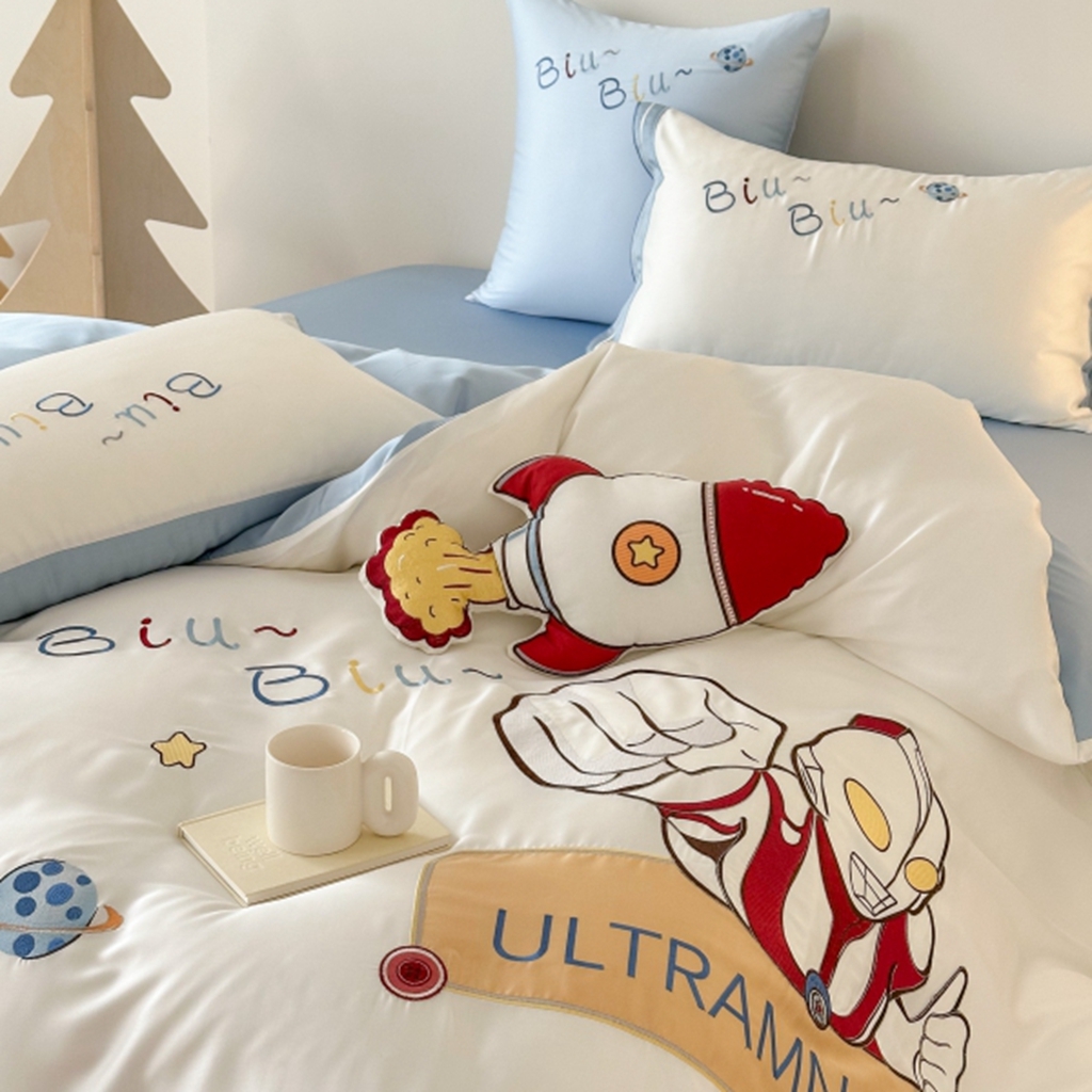 91家纺网 家纺一手货源 找家纺 （总）西西家居 2025新款LF60支奥地利兰精天丝四件套-勇敢战士