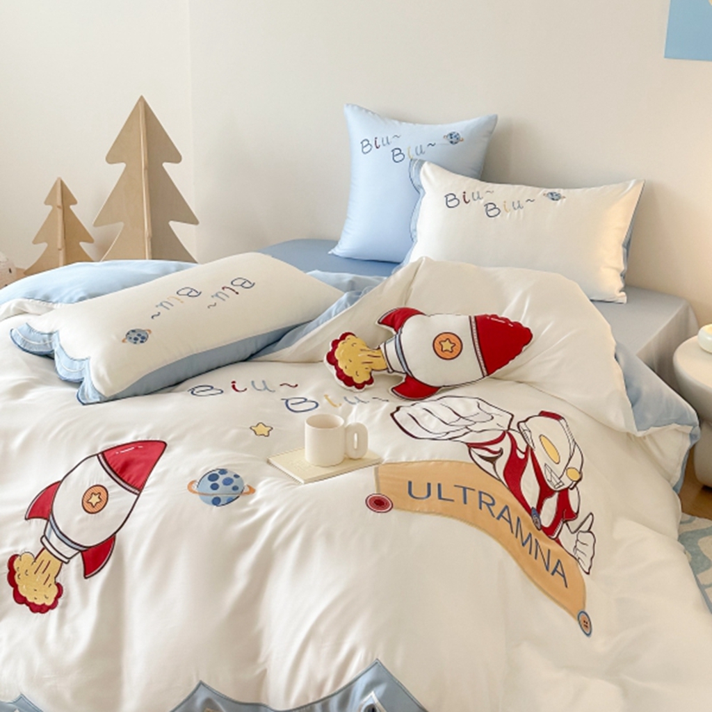 91家纺网 家纺一手货源 找家纺 （总）西西家居 2025新款LF60支奥地利兰精天丝四件套-勇敢战士