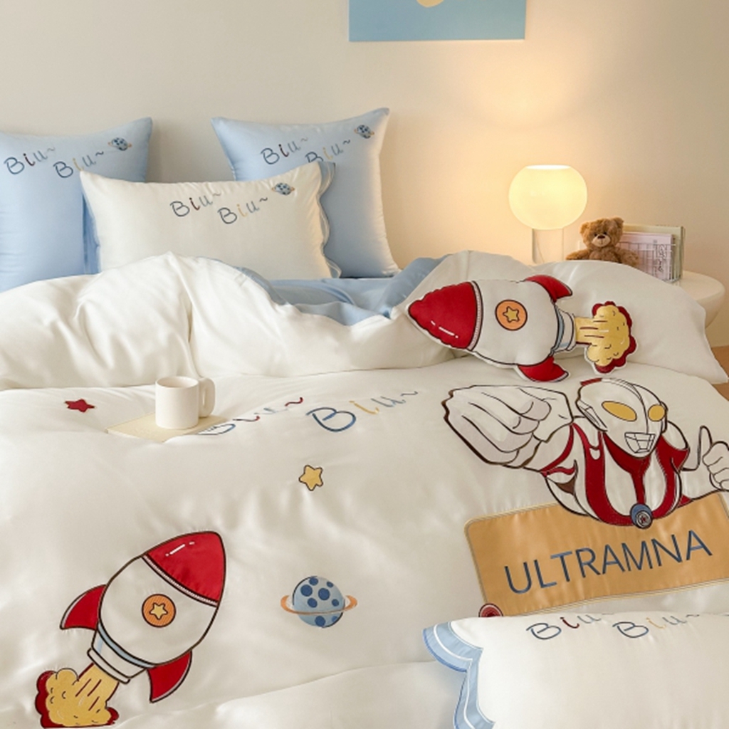 91家纺网 家纺一手货源 找家纺 （总）西西家居 2025新款LF60支奥地利兰精天丝四件套-勇敢战士