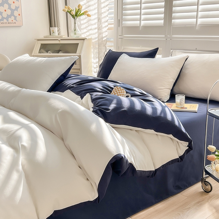 91家纺网 家纺一手货源 找家纺 （总）啊雅家居 2025新款学生宿舍双拼磨毛被套床单床笠单品三件套四件套