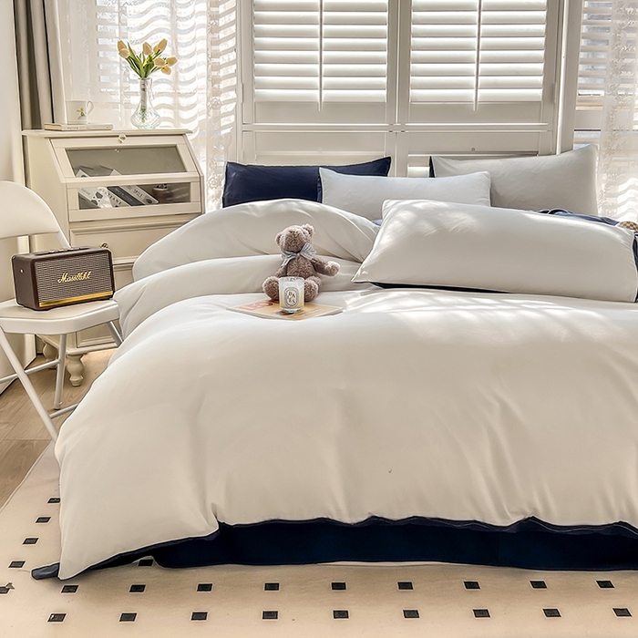 91家纺网 家纺一手货源 找家纺 （总）啊雅家居 2025新款学生宿舍双拼磨毛被套床单床笠单品三件套四件套