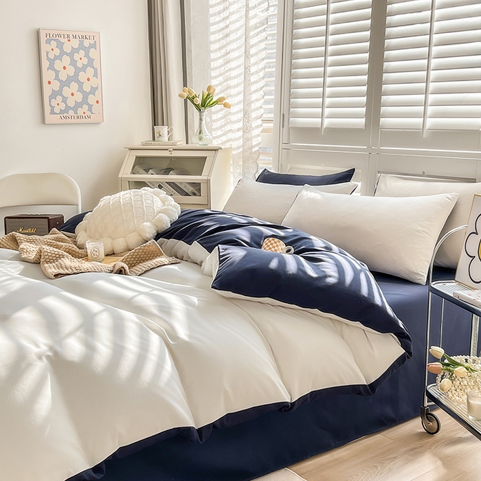 91家纺网 家纺一手货源 找家纺 （总）啊雅家居 2025新款学生宿舍双拼磨毛被套床单床笠单品三件套四件套