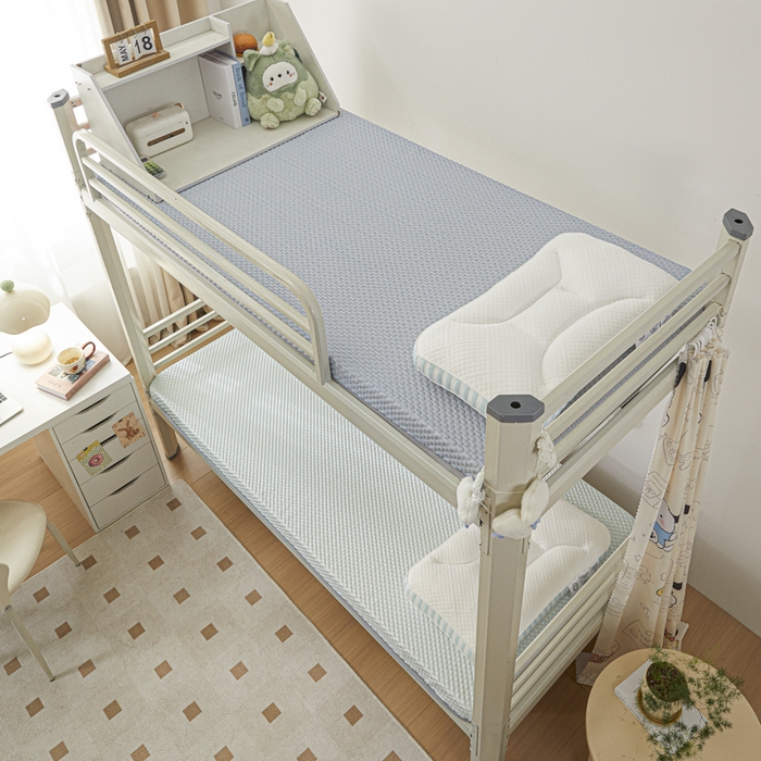 91家纺网 家纺一手货源 找家纺 暖季家纺 2025新款学生宿舍凉席按摩冰感豆豆冰丝席地铺地垫 凉豆豆天蓝