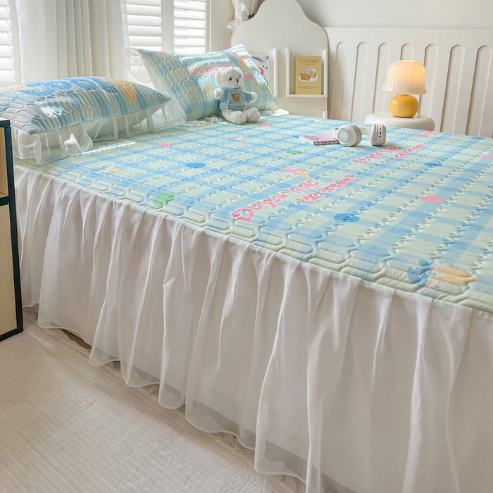 91家纺网 家纺一手货源 找家纺 （总）沐慕 2025新款床裙款凉感丝凉席夏被四件套