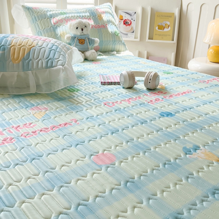 91家纺网 家纺一手货源 找家纺 （总）沐慕 2025新款床裙款凉感丝凉席夏被四件套