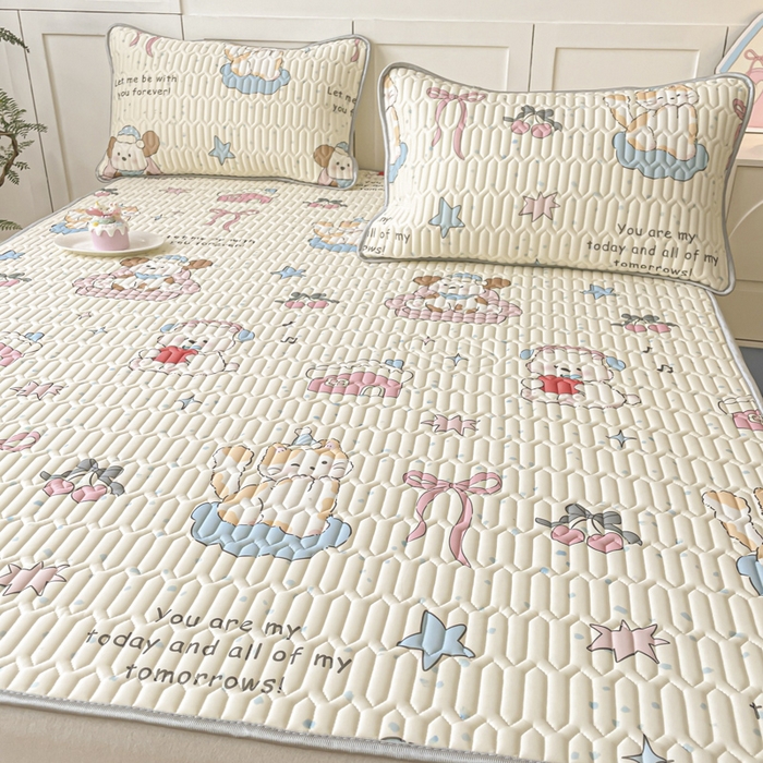 91家纺网 家纺一手货源 找家纺 （总）沐慕 2025新款高克重小清新乳胶凉席-风格一