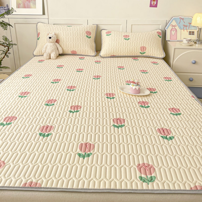 91家纺网 家纺一手货源 找家纺 （总）沐慕 2025新款高克重小清新乳胶凉席-风格一