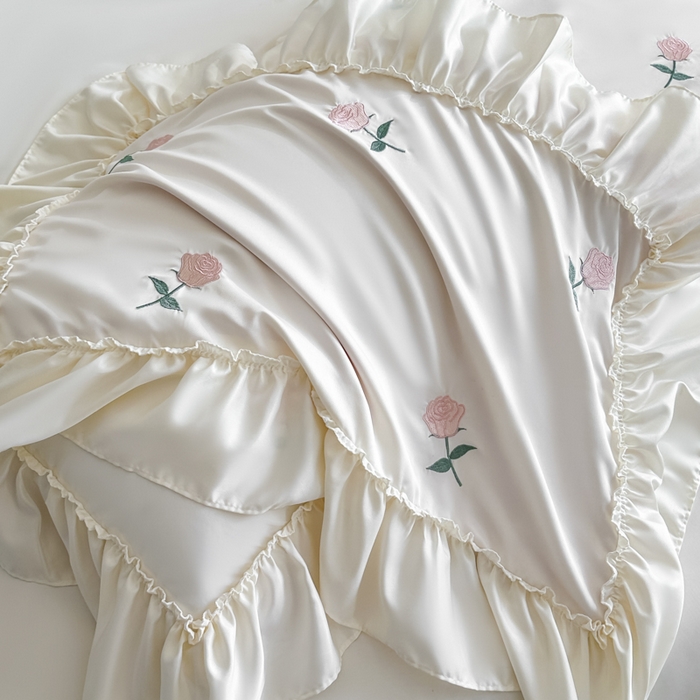 91家纺网 家纺一手货源 找家纺 （总）红嘴企鹅 2025新款冰丝贴边花边夏被夏凉被空调被四件套