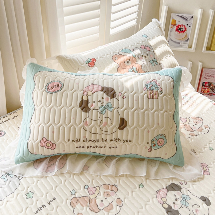 91家纺网 家纺一手货源 找家纺 沐慕 2025新款床裙款凉感丝凉席夏被四件套 床裙-好伙伴