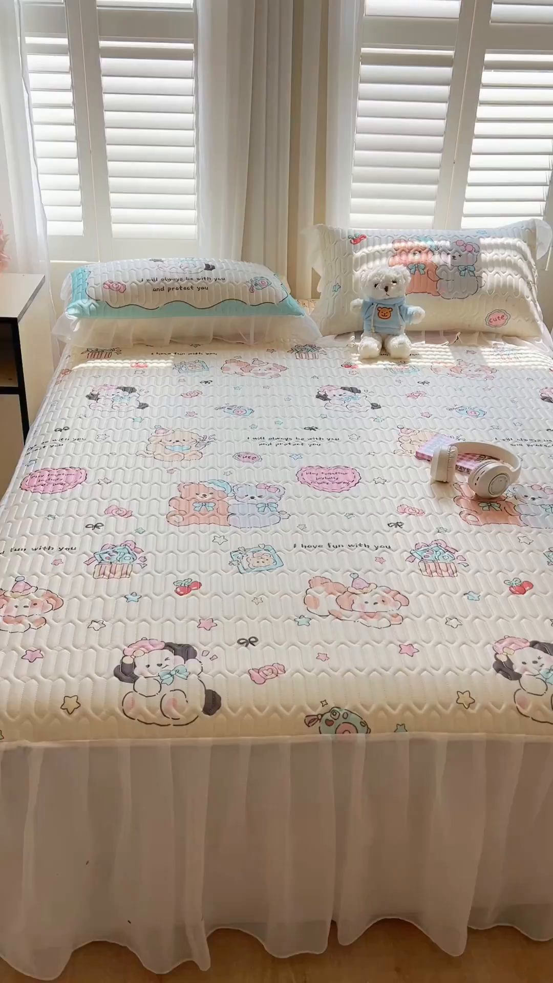 91家纺网 家纺一手货源 找家纺 沐慕 2025新款床裙款凉感丝凉席夏被四件套 床裙-好伙伴