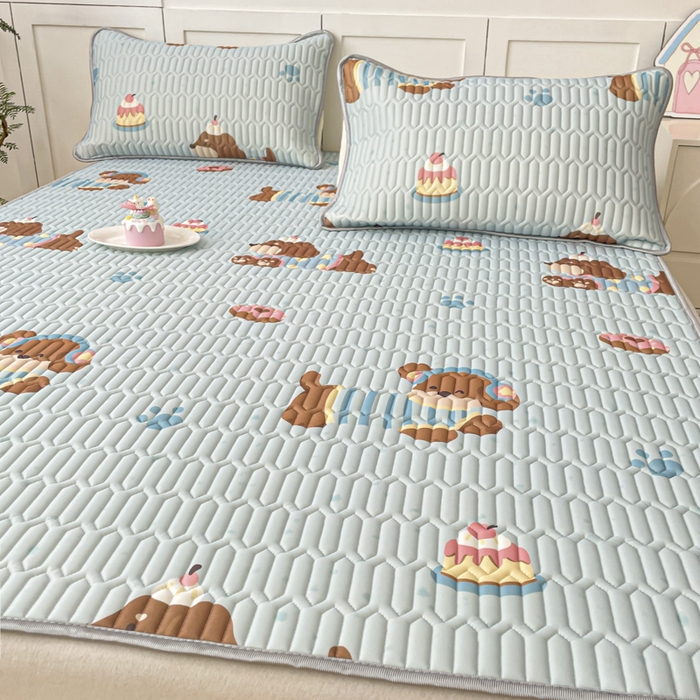 沐慕 2025新款高克重小清新乳胶凉席-风格一 腊肠狗