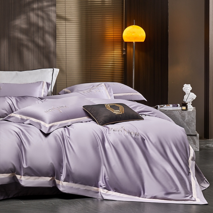 91家纺网 家纺一手货源 找家纺 （总）琉宿2025新款50s双股长绒棉四件套-索菲亚