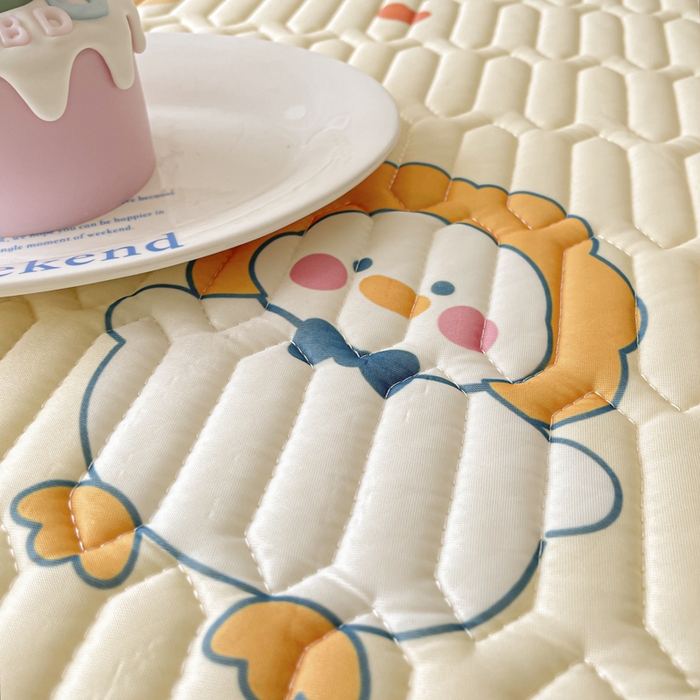 91家纺网 家纺一手货源 找家纺 沐慕 2025新款高克重小清新乳胶凉席-风格一 萌萌鸭