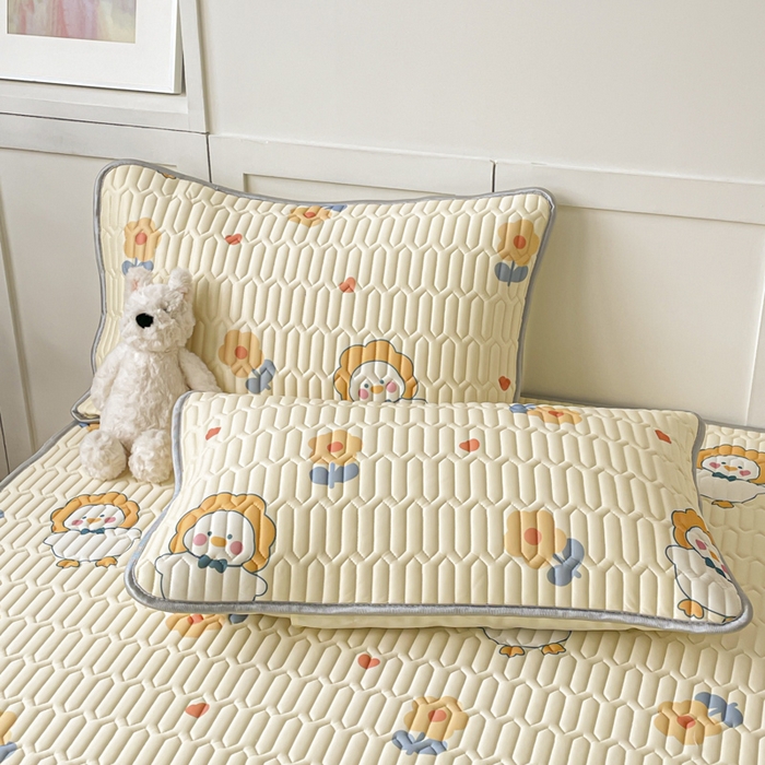 91家纺网 家纺一手货源 找家纺 沐慕 2025新款高克重小清新乳胶凉席-风格一 萌萌鸭