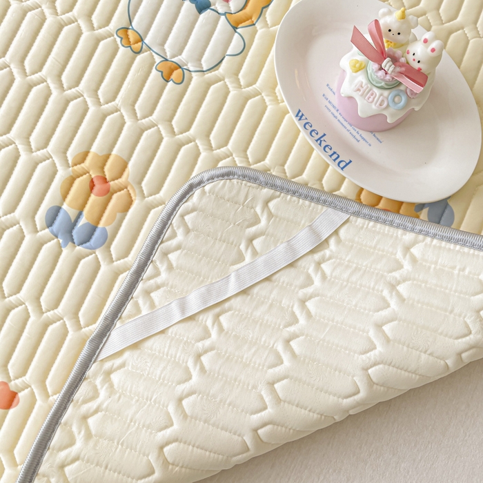 91家纺网 家纺一手货源 找家纺 沐慕 2025新款高克重小清新乳胶凉席-风格一 萌萌鸭