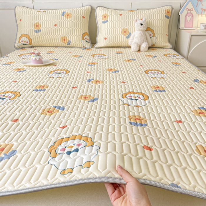 91家纺网 家纺一手货源 找家纺 沐慕 2025新款高克重小清新乳胶凉席-风格一 萌萌鸭