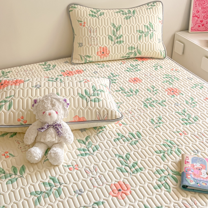 91家纺网 家纺一手货源 找家纺 沐慕 2025新款高克重小清新乳胶凉席-风格一 莫妮卡