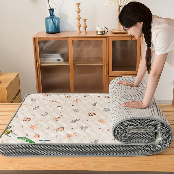 91家纺网 家纺一手货源 找家纺 亿丁点床垫 2025新款针织棉乳胶记忆棉护脊床垫-双人大床 六边形灰色