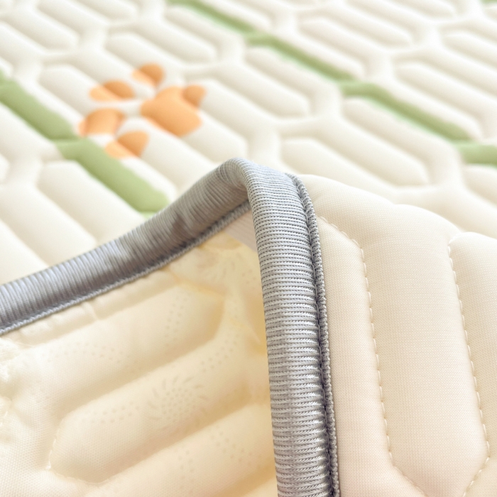 91家纺网 家纺一手货源 找家纺 沐慕 2025新款高克重小清新乳胶凉席-风格一 熊猫嘟嘟