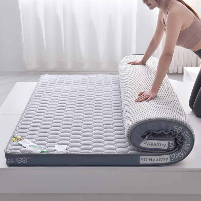 91家纺网 家纺一手货源 找家纺 亿丁点床垫 2025新款针织棉乳胶记忆棉护脊床垫-双人大床 六边形灰色