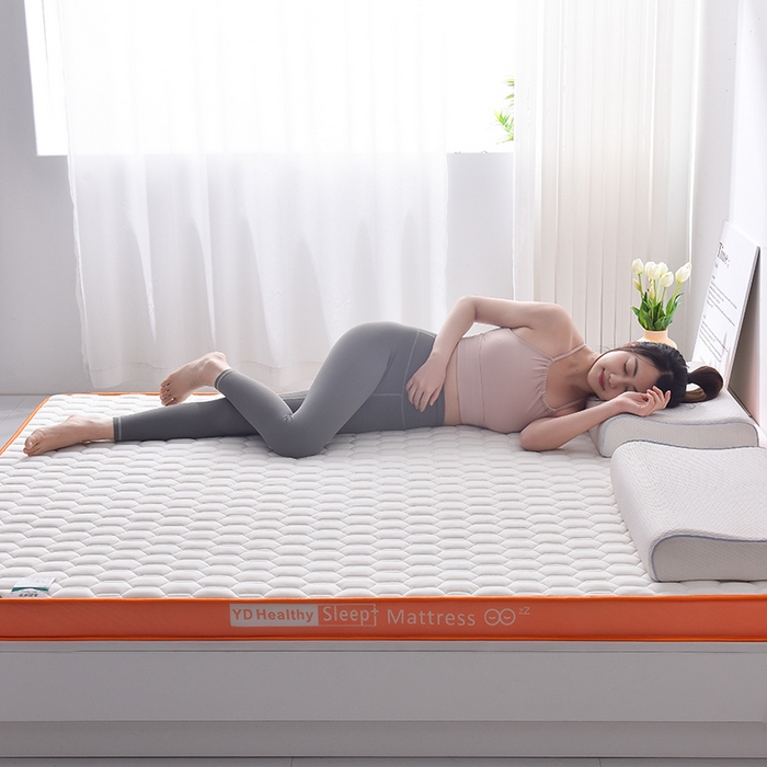 91家纺网 家纺一手货源 找家纺 亿丁点床垫 2025新款针织棉乳胶记忆棉护脊床垫-双人大床 六边形白色