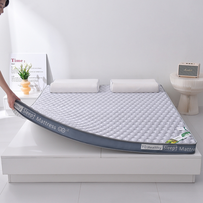 91家纺网 家纺一手货源 找家纺 亿丁点床垫 2025新款针织棉乳胶记忆棉护脊床垫-双人大床 六边形灰色