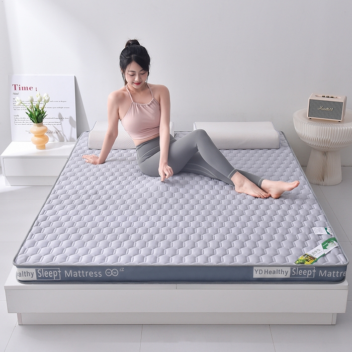 91家纺网 家纺一手货源 找家纺 亿丁点床垫 2025新款针织棉乳胶记忆棉护脊床垫-双人大床 六边形灰色