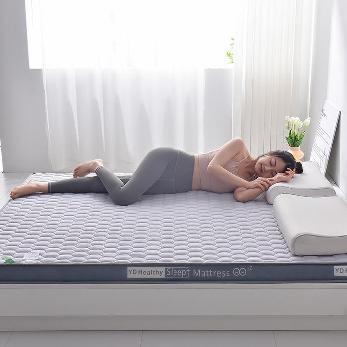 91家纺网 家纺一手货源 找家纺 亿丁点床垫 2025新款针织棉乳胶记忆棉护脊床垫-双人大床 六边形灰色