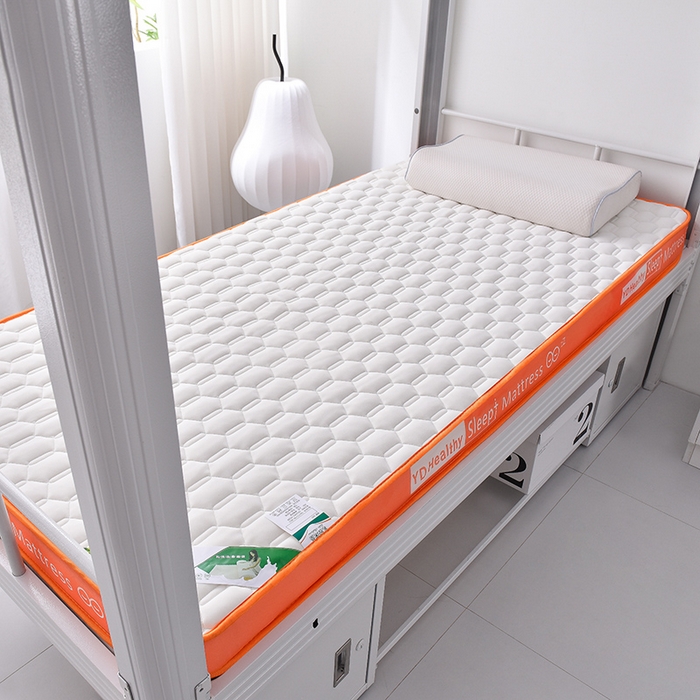 91家纺网 家纺一手货源 找家纺 亿丁点床垫 2025新款针织棉乳胶记忆棉护脊床垫-学生床垫 六边形白色