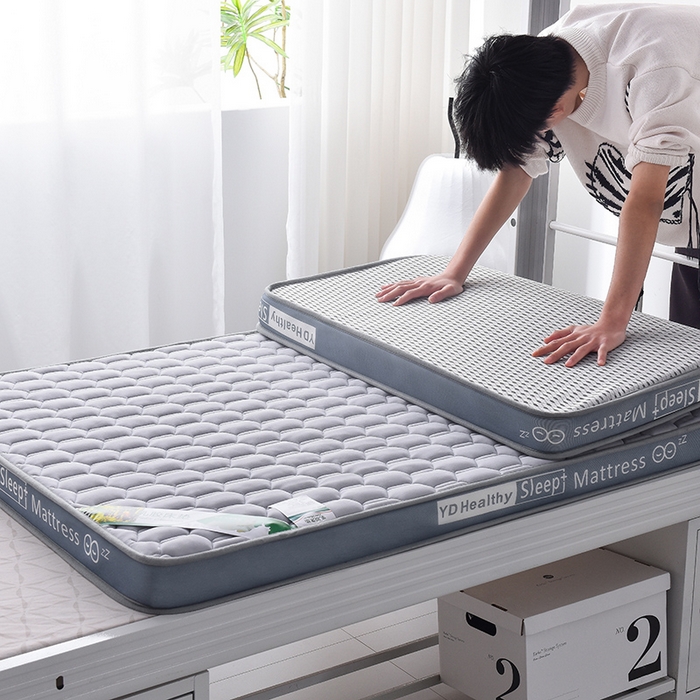 91家纺网 家纺一手货源 找家纺 亿丁点床垫 2025新款针织棉乳胶记忆棉护脊床垫-学生床垫 六边形灰色