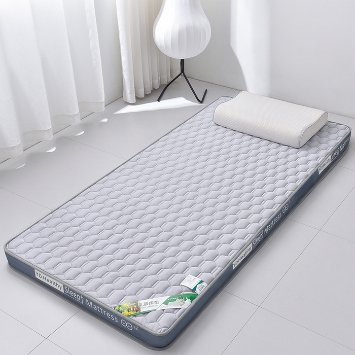 91家纺网 家纺一手货源 找家纺 亿丁点床垫 2025新款针织棉乳胶记忆棉护脊床垫-学生床垫 六边形灰色