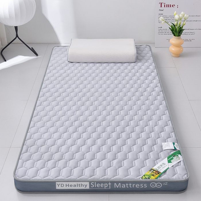 91家纺网 家纺一手货源 找家纺 亿丁点床垫 2025新款针织棉乳胶记忆棉护脊床垫-学生床垫 六边形灰色