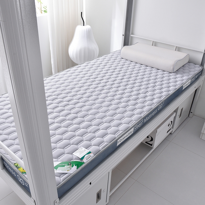 91家纺网 家纺一手货源 找家纺 亿丁点床垫 2025新款针织棉乳胶记忆棉护脊床垫-学生床垫 六边形灰色