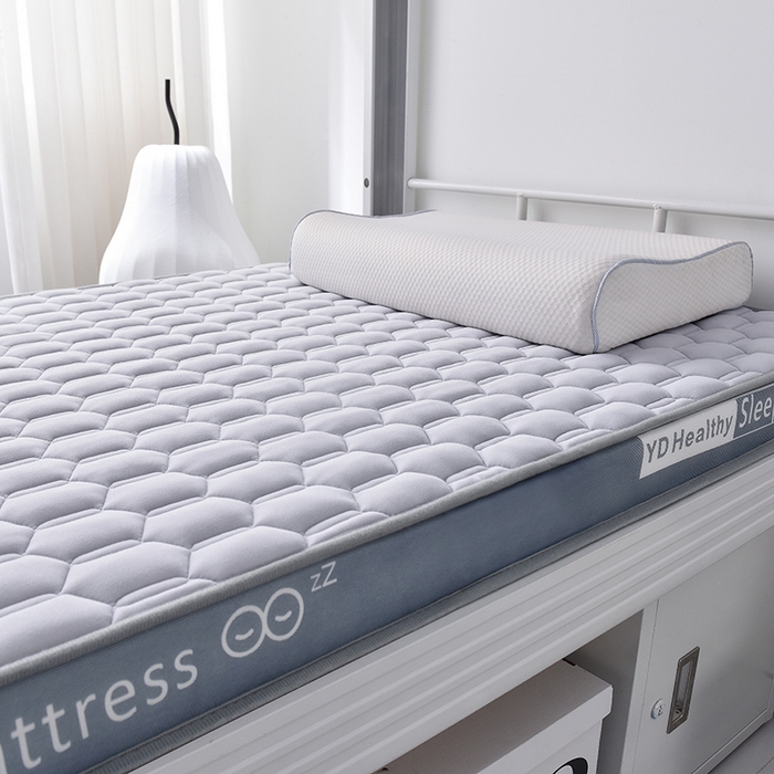 91家纺网 家纺一手货源 找家纺 亿丁点床垫 2025新款针织棉乳胶记忆棉护脊床垫-学生床垫 六边形灰色