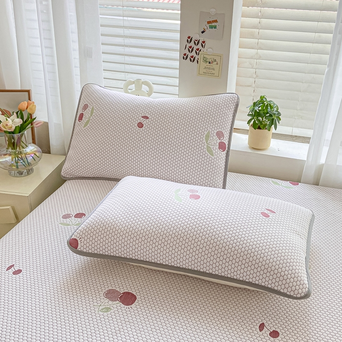 91家纺网 家纺一手货源 找家纺 梦初语 2025夏季新款冰丝凉感豆豆凉席床垫夏天学生宿舍可水洗单人席子凉席-直播爆款 樱桃