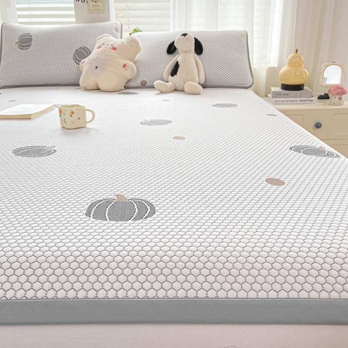 91家纺网 家纺一手货源 找家纺 梦初语 2025夏季新款冰丝凉感豆豆凉席床垫夏天学生宿舍可水洗单人席子凉席-直播爆款 南瓜派